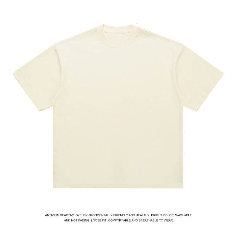 T-shirt Men's Loose Solid Color Bottoming Shirt Milky White MuddyStock