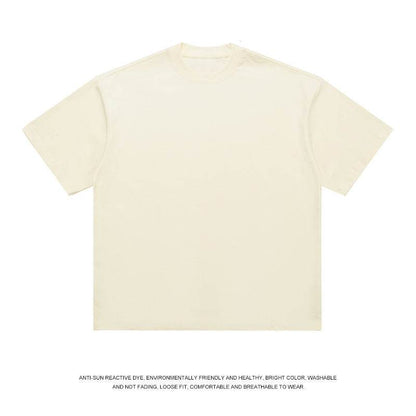 T-shirt Men's Loose Solid Color Bottoming Shirt Milky White MuddyStock