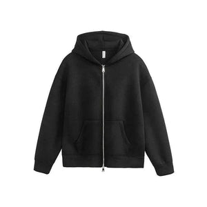Women's Retro Loose Casual Hoodie Black