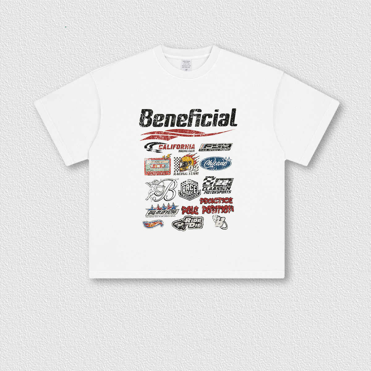 Men's High Street Washed Old Loose T-shirt White