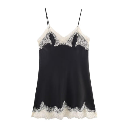 Color blocked lace satin textured topfpr women | MuddyStock Originals