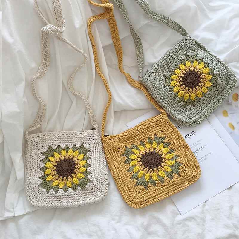 Sunflower Knitted Wool Bag With Chain Link Cutout MuddyStock