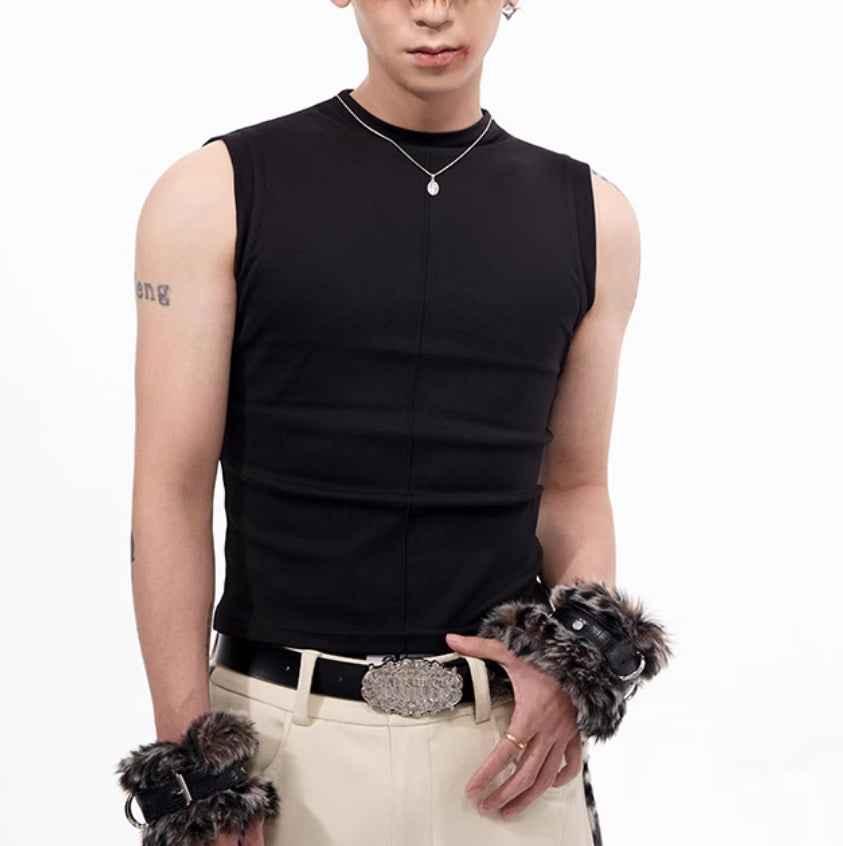 Slim-fit Stretch Waistcoat V-neck Sleeveless T-shirt For Men null