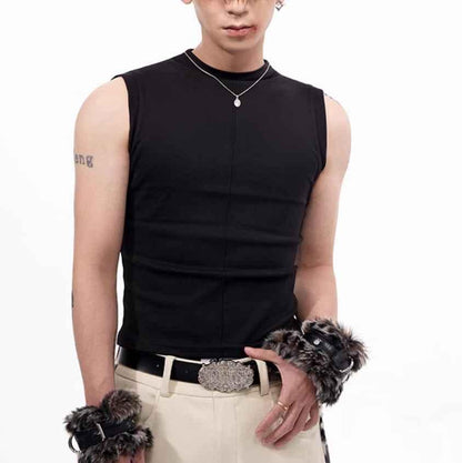 Slim-fit Stretch Waistcoat V-neck Sleeveless T-shirt For Men null