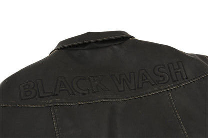 Distressed PU Leather Jacket For Men