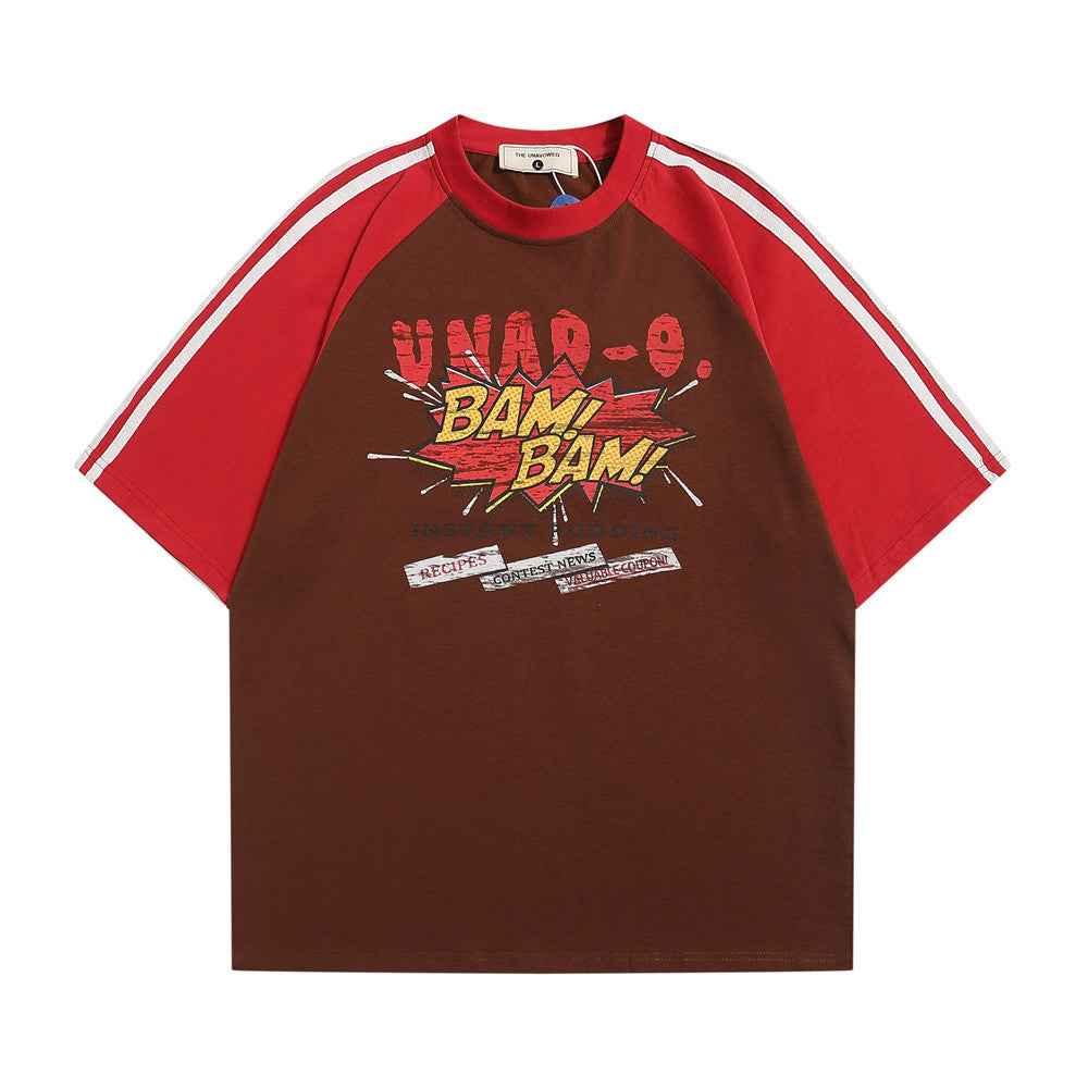 Color Contrast Patchwork Raglan T-shirt For Men null