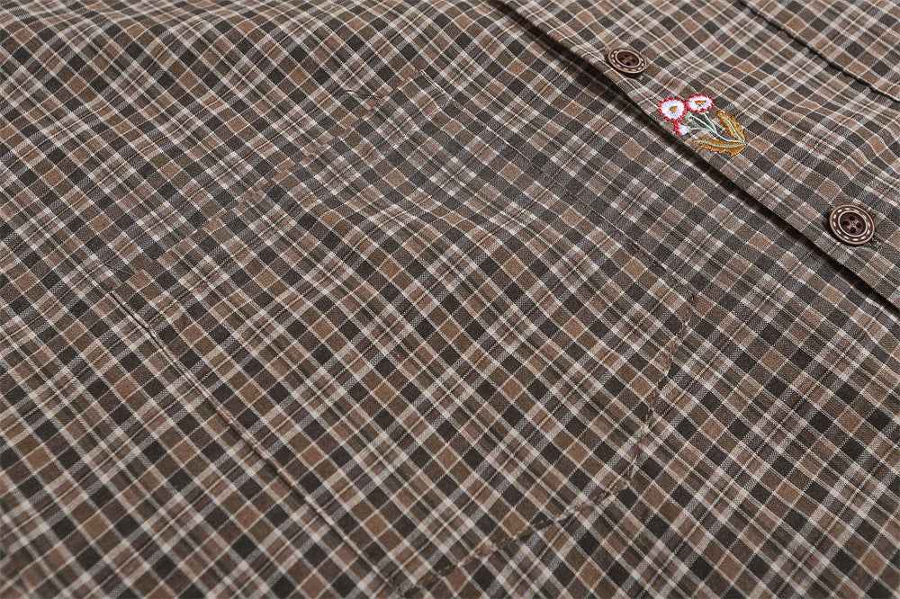 Fine Plaid Loose Shirt For Men null