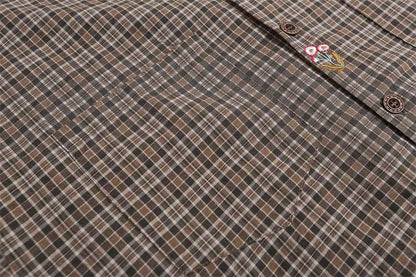 Fine Plaid Loose Shirt For Men null