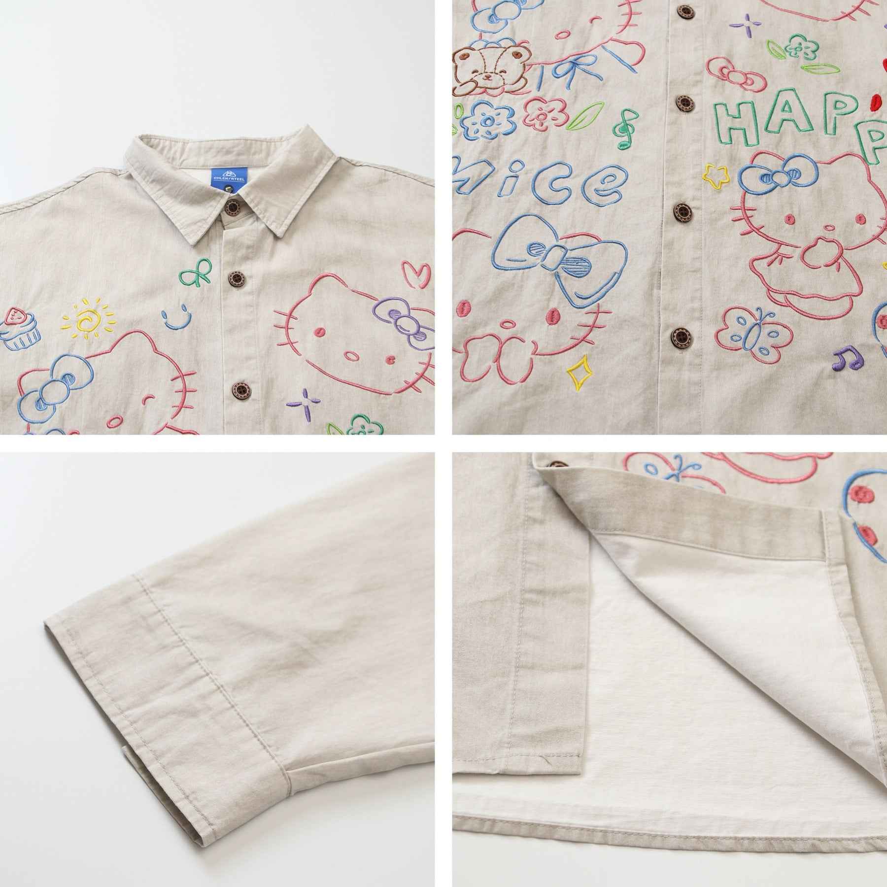 Cartoon Embroidery Long Sleeve Shirt for Women | MuddyStock Originals MuddyStock