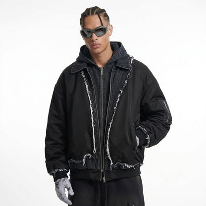 American Retro Washing Heavy Industry Stitching Hoodie For Men