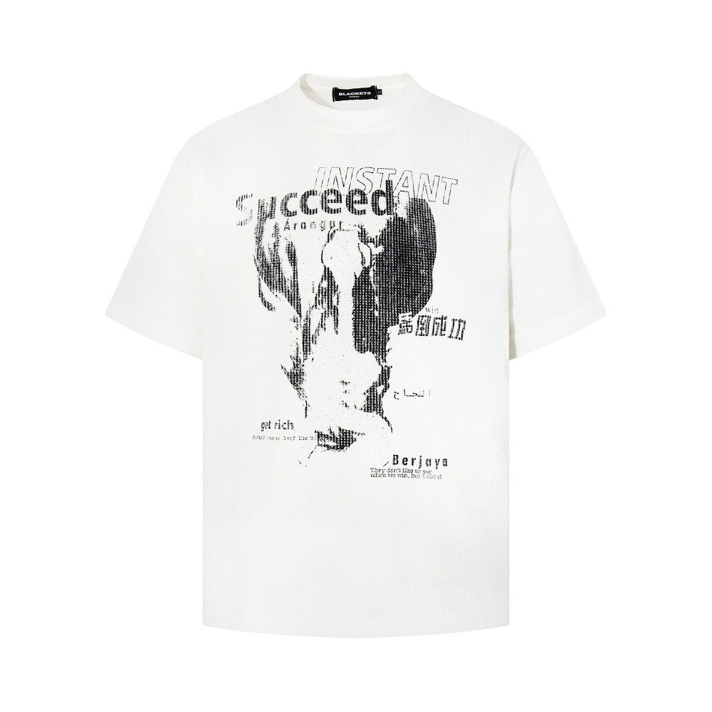 Abstract pattern printed short sleeved t-shirt for women | MuddyStock Originals