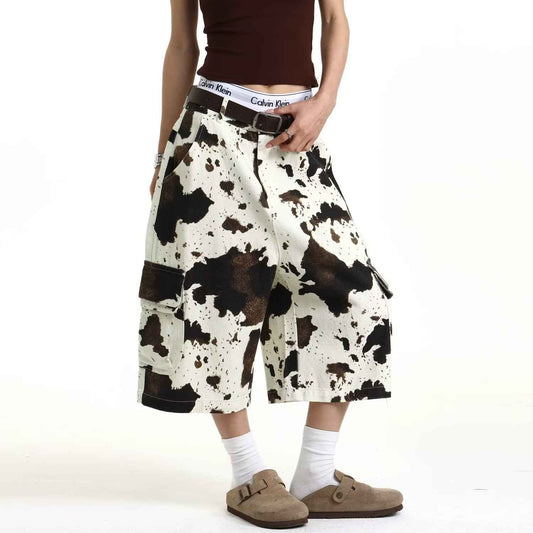 Lazy Loose High-Waisted Wide-Leg Shorts Pants