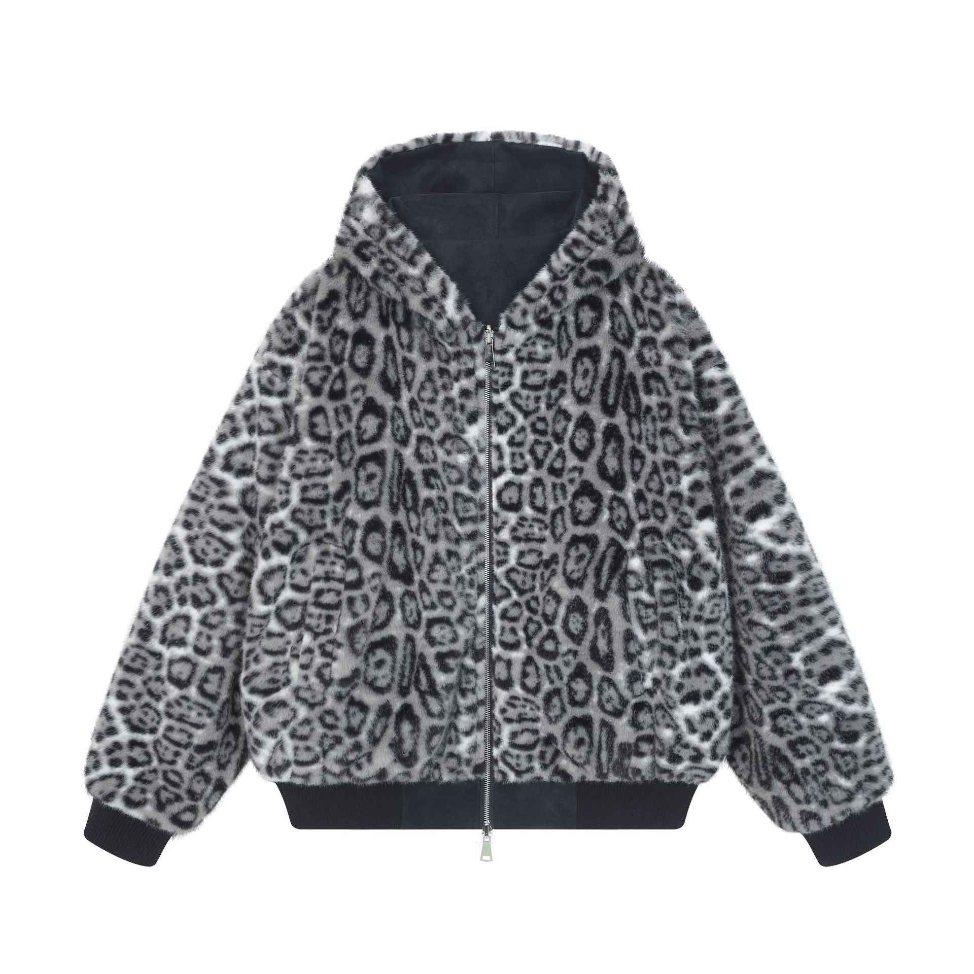 Double sided mountain carved leopard print hoodie for men and women | MuddyStock Originals