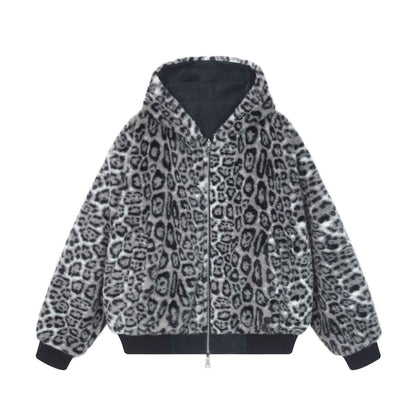 Double sided mountain carved leopard print hoodie for men and women | MuddyStock Originals