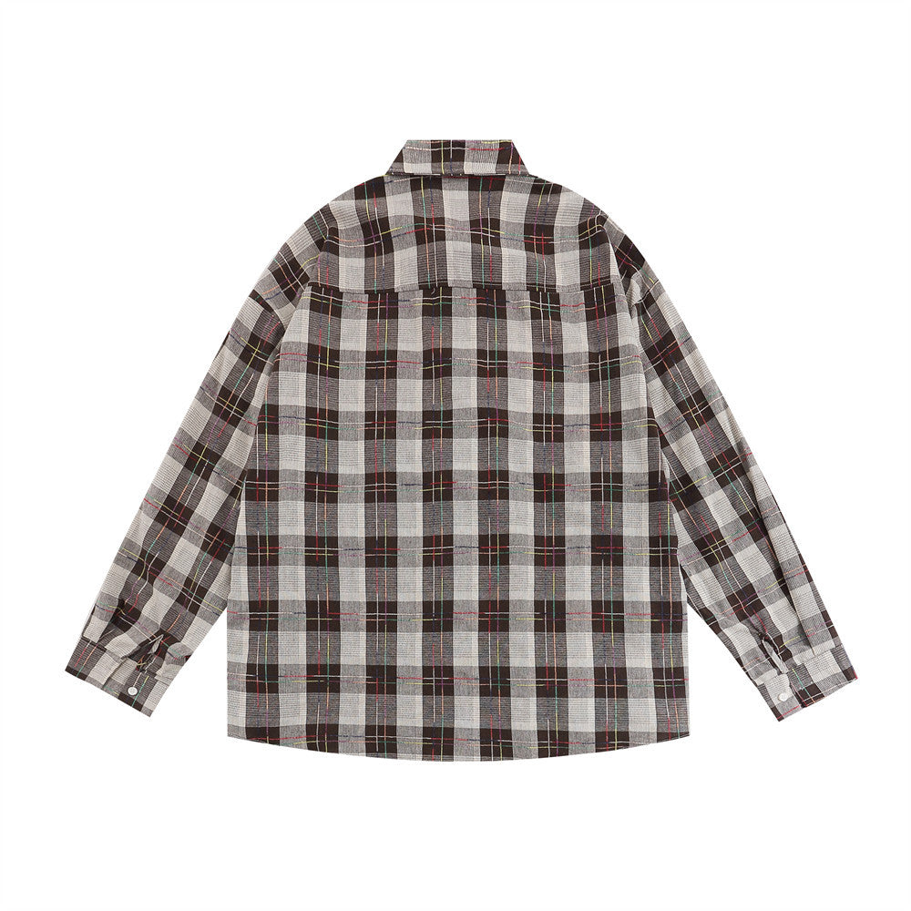 Cartoon Print Bear Lapel Long Sleeve Shirt For Men