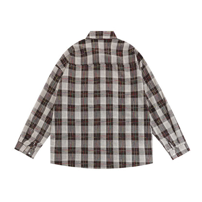 Cartoon Print Bear Lapel Long Sleeve Shirt For Men