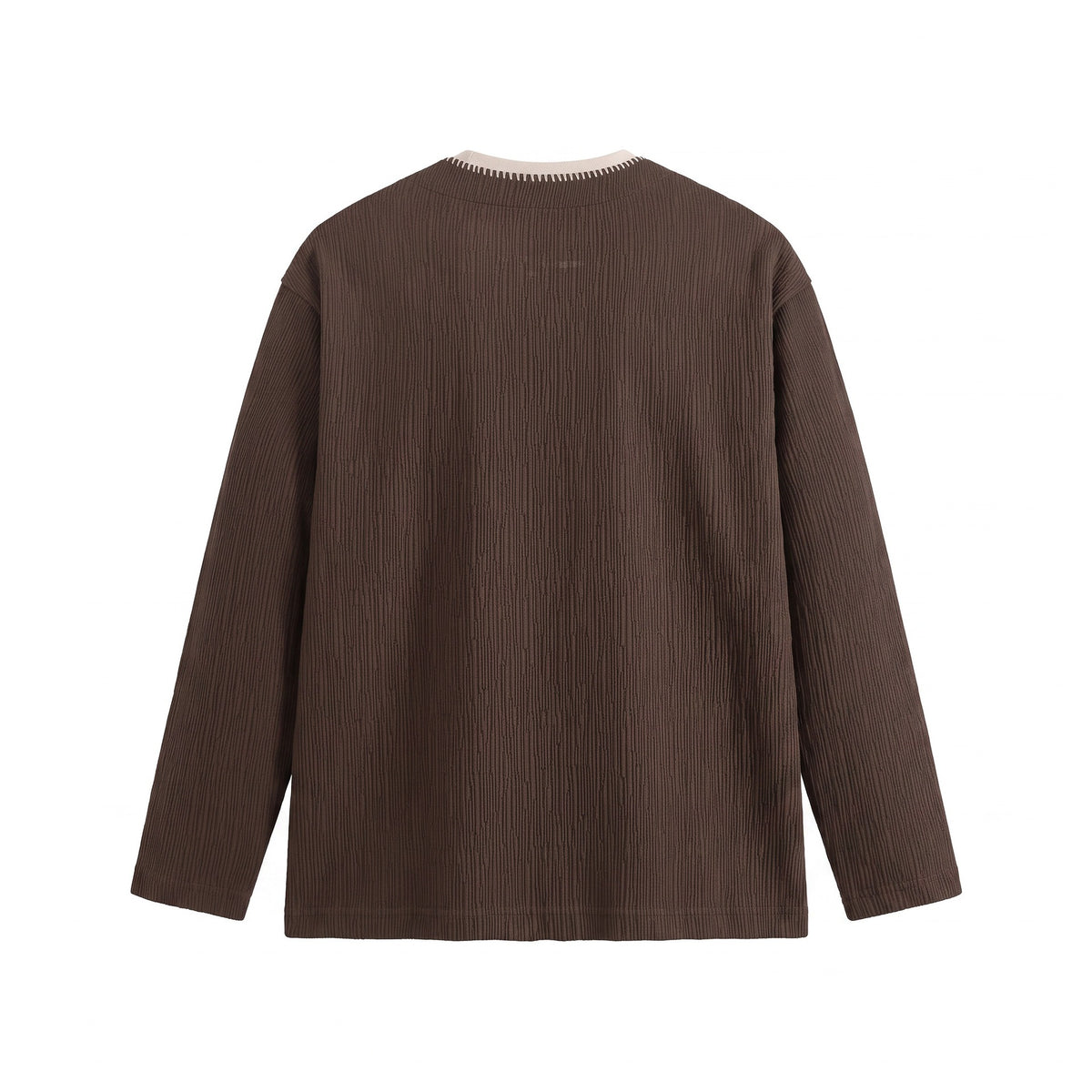 Loose Textured Mock Two-Piece Long Sleeve T-Shirt For Men | MuddyStock Originals