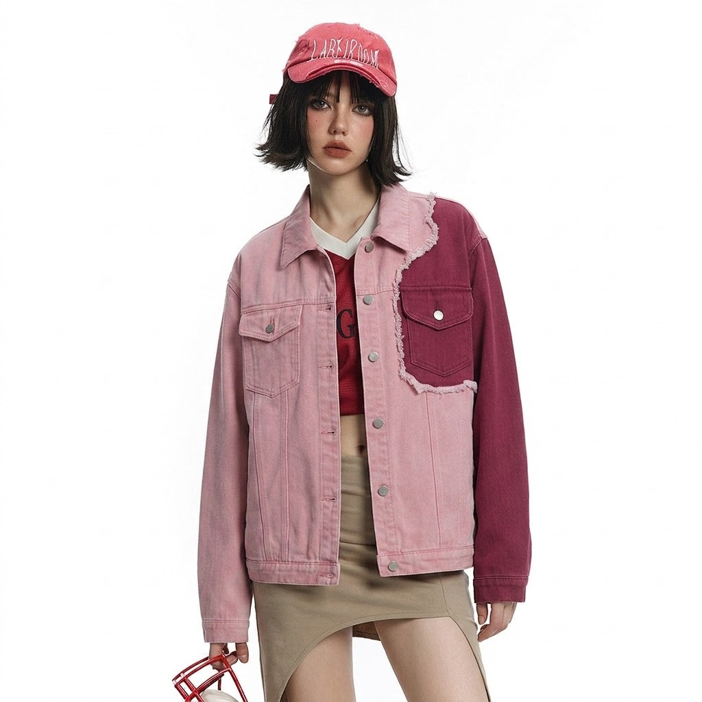 Punk Trendy Color Matching Irregular Jacket For Women MuddyStock null