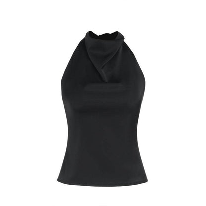 Street Style All-match Satin Backless Top For Women MuddyStock