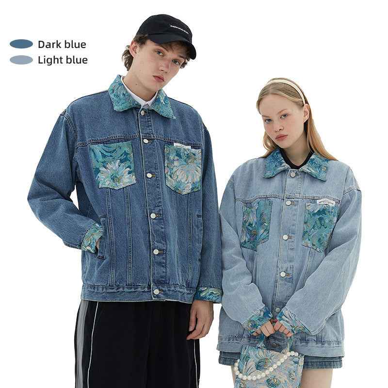 Couple's New Printed Loose Denim Jacket MuddyStock