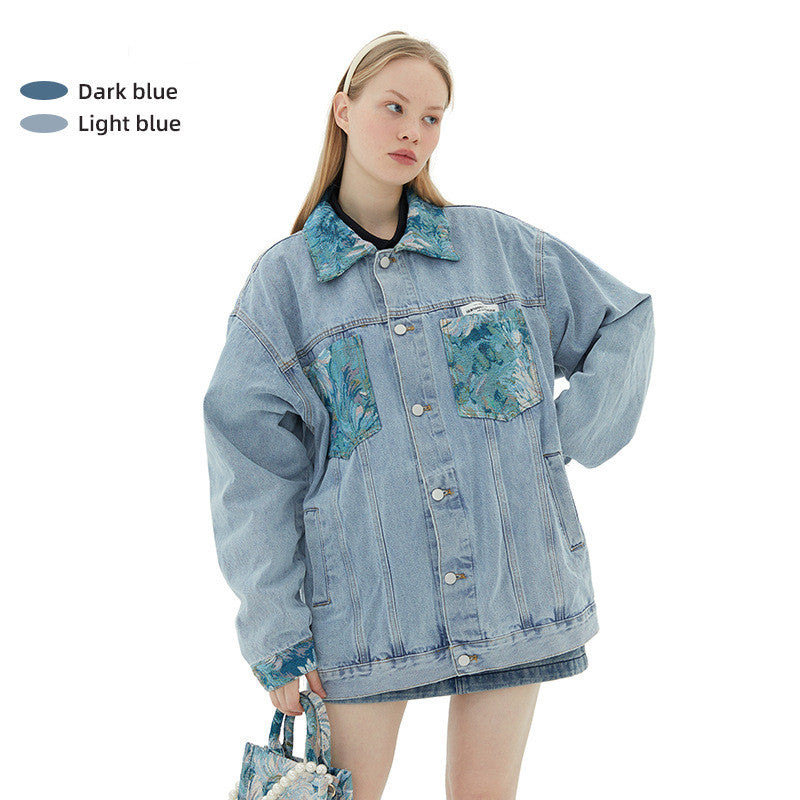 Couple's New Printed Loose Denim Jacket MuddyStock