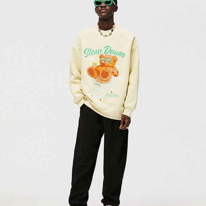 Polar Fleece Suede Foam Bear Round Neck Sweater For Men MuddyStock