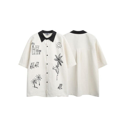 Hand drawn lapel men shirt | MuddyStock Originals