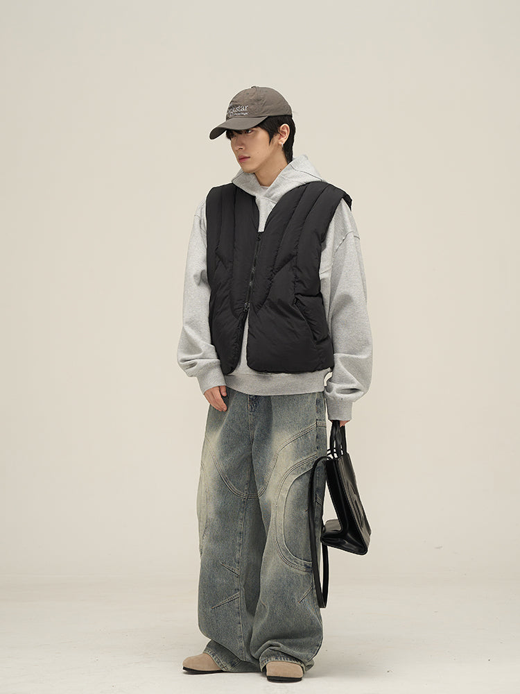 Deconstructed Straight Leg Jeans Man