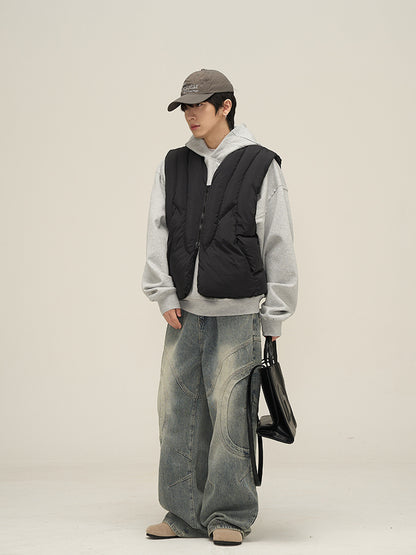 Deconstructed Straight Leg Jeans Man