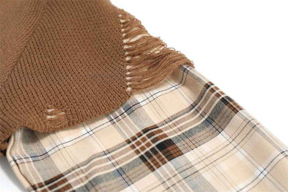 Stitching Fake Two-piece Round Neck Sweater For Men null