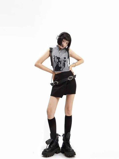 Women's Summer Short Turtleneck Sleeveless Vest MuddyStock