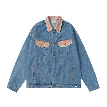 Patchwork Lapel Jacket For Men null