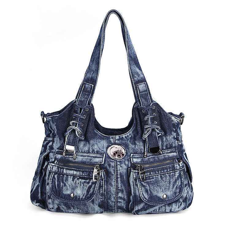 Denim Shoulder Bag For Women Blue