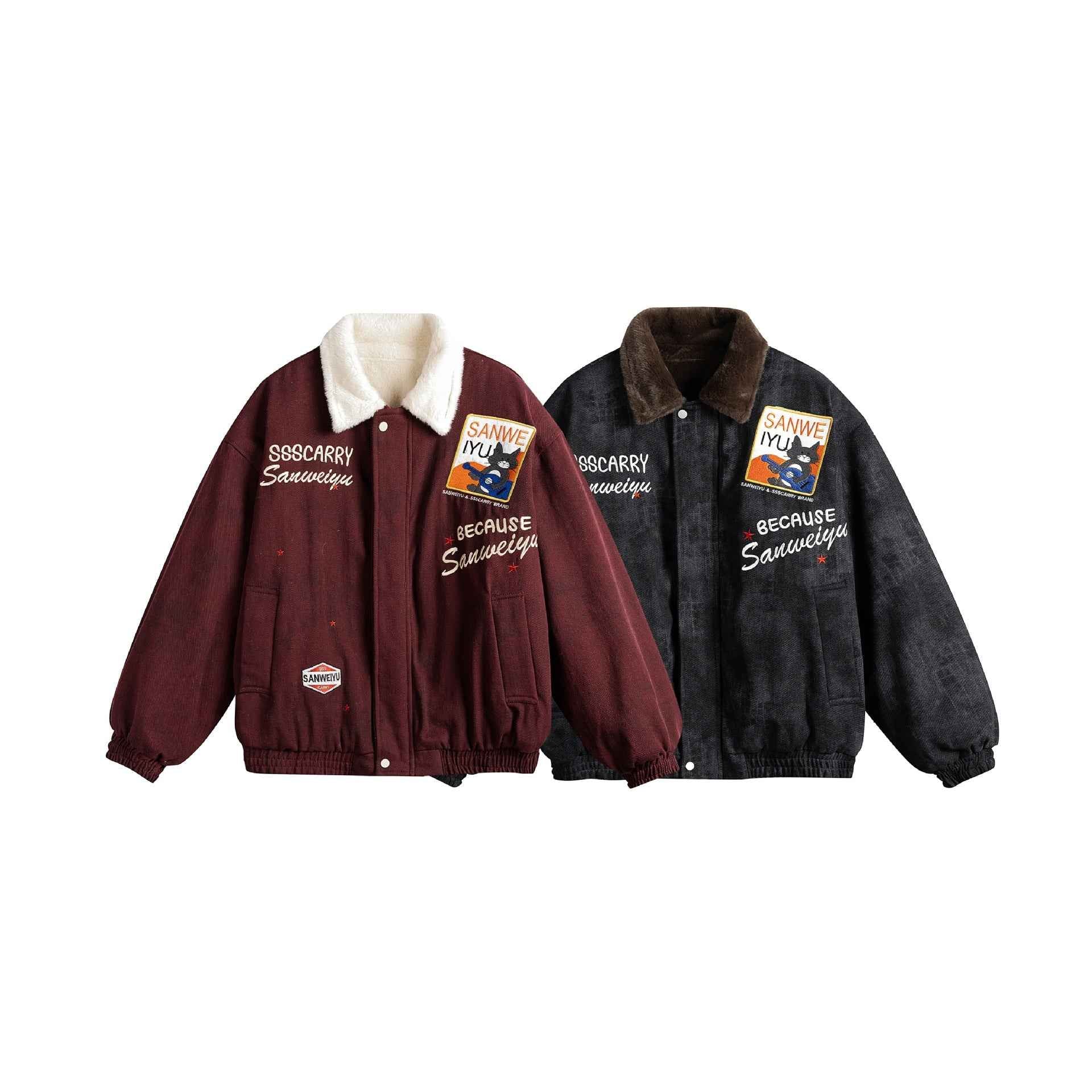 Patchwork Letter Embroidery Jacket For Men And Women | MuddyStock Originals MuddyStock