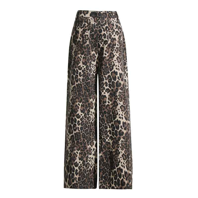 Ripped leopard printed jeans for women | MuddyStock Originals