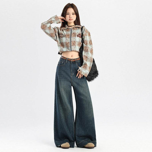 High Waist Slimming Drooping Wide-leg Pants MuddyStock