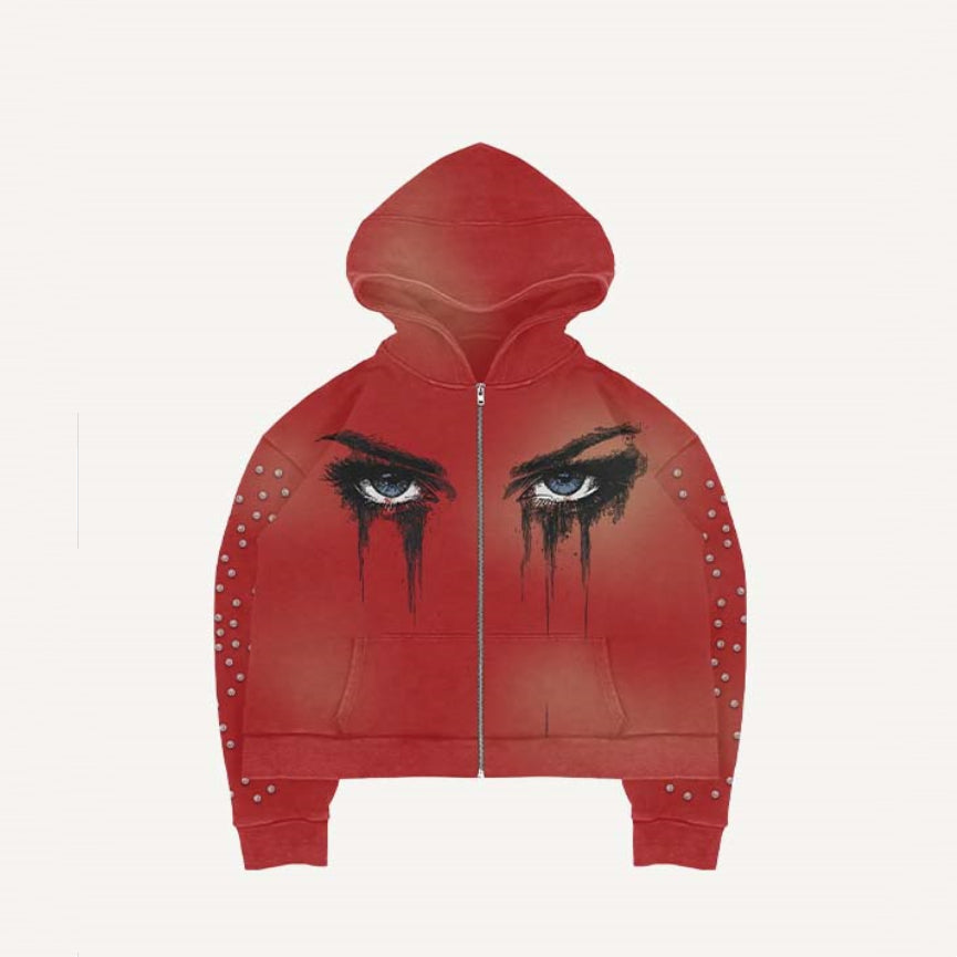 Long-sleeve Pullover Printed Zipper Hoodie For Men All Products