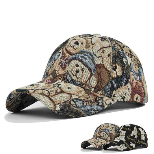 Korean Version Of Bear Baseball Cap Dog Printed Casual MuddyStock