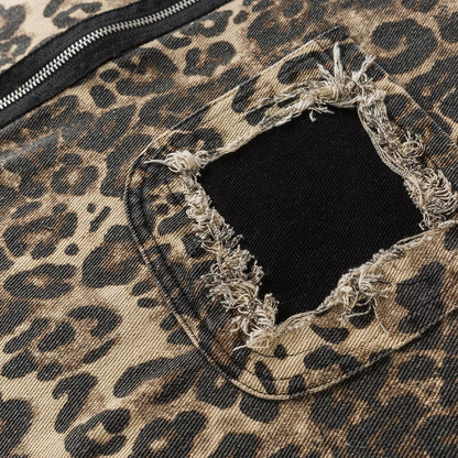 Vintage Leopard Print Jacket For Women null