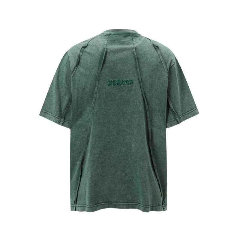 Men's Retro Washed Distressed Loose Niche Half Sleeve T-shirt null
