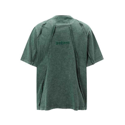 Men's Retro Washed Distressed Loose Niche Half Sleeve T-shirt null