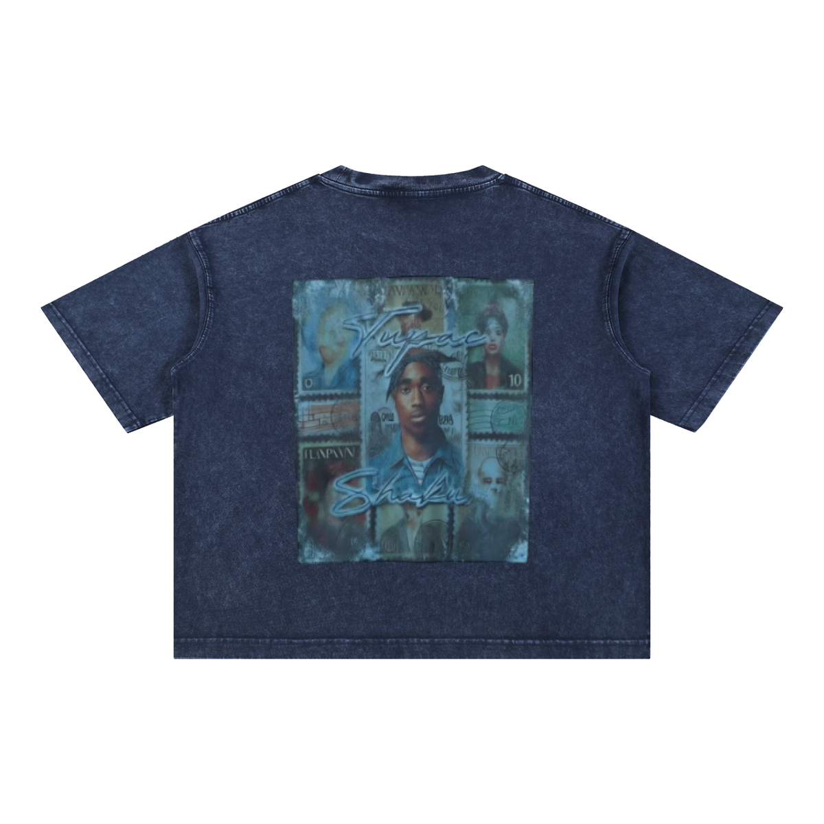 Mineral Wash Boxy Cotton T-Shirt For Men | MuddyStock Originals Royal Blue