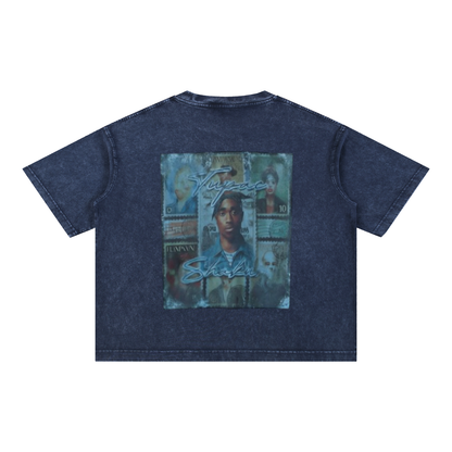 Mineral Wash Boxy Cotton T-Shirt For Men | MuddyStock Originals Royal Blue