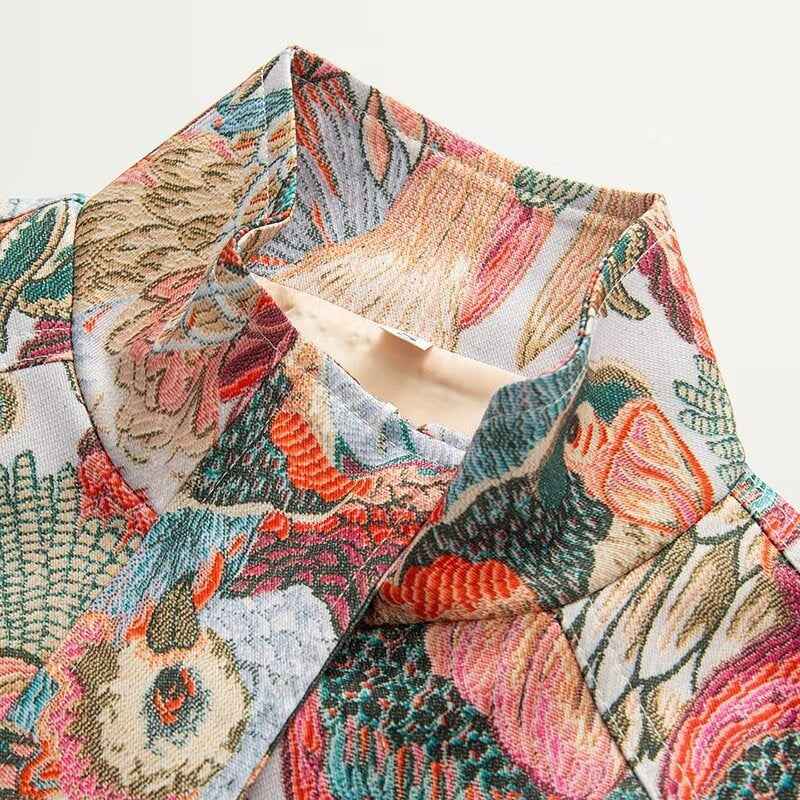 Peacock print zipper jacket for women | MuddyStock Originals MuddyStock