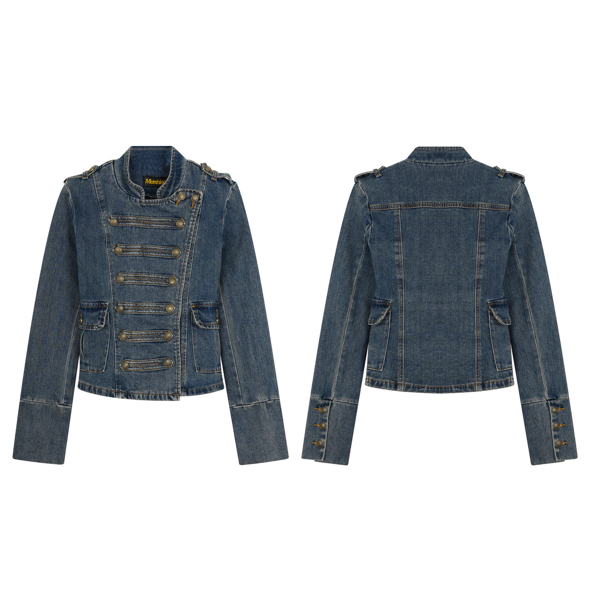 American-Style Retro Court-Style Waist-Cinching Denim Jacket For Women All Products