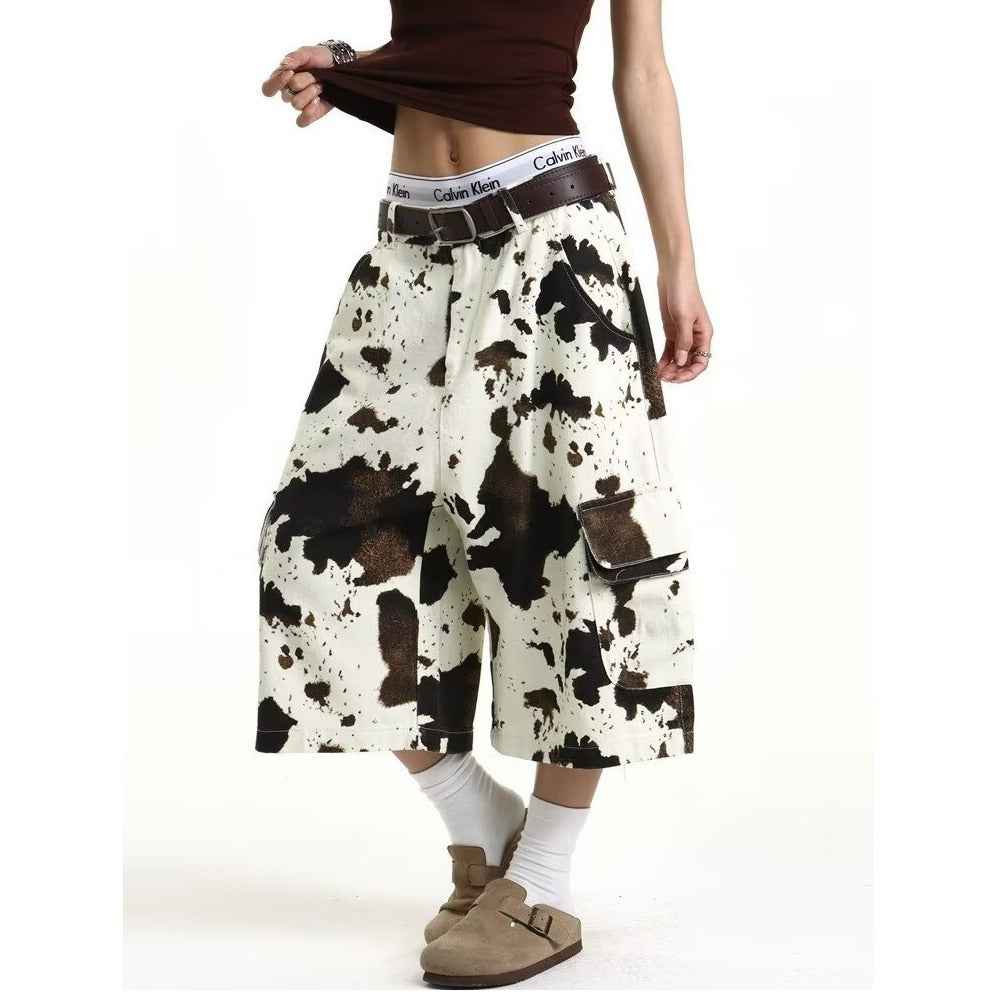 Lazy Loose High-Waisted Wide-Leg Shorts Pants