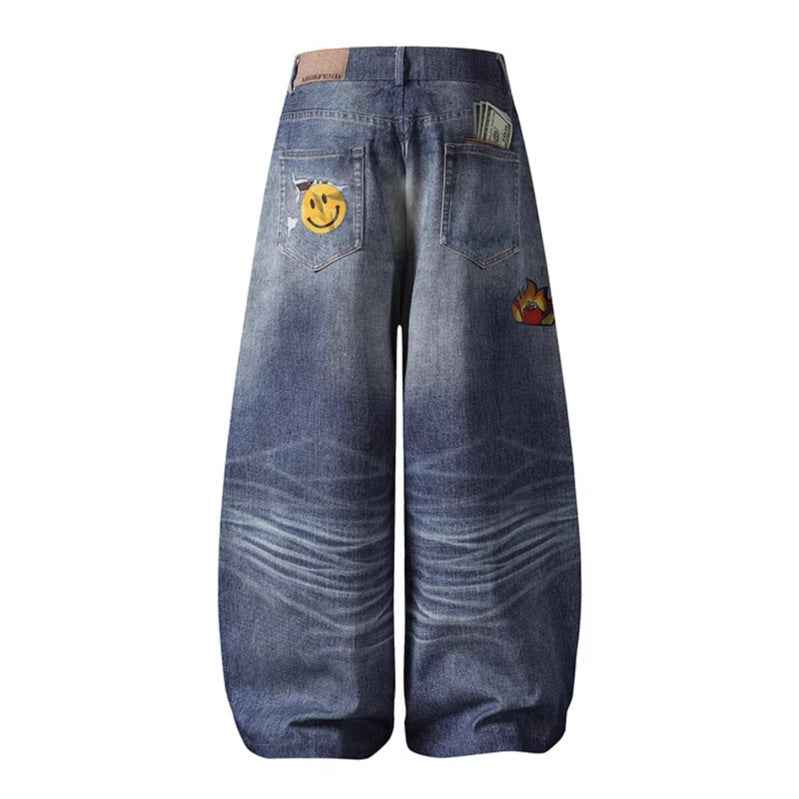 Embroidered Wide Leg Straight Leg Long Pants For Men And Women | MuddyStock Originals eprolo