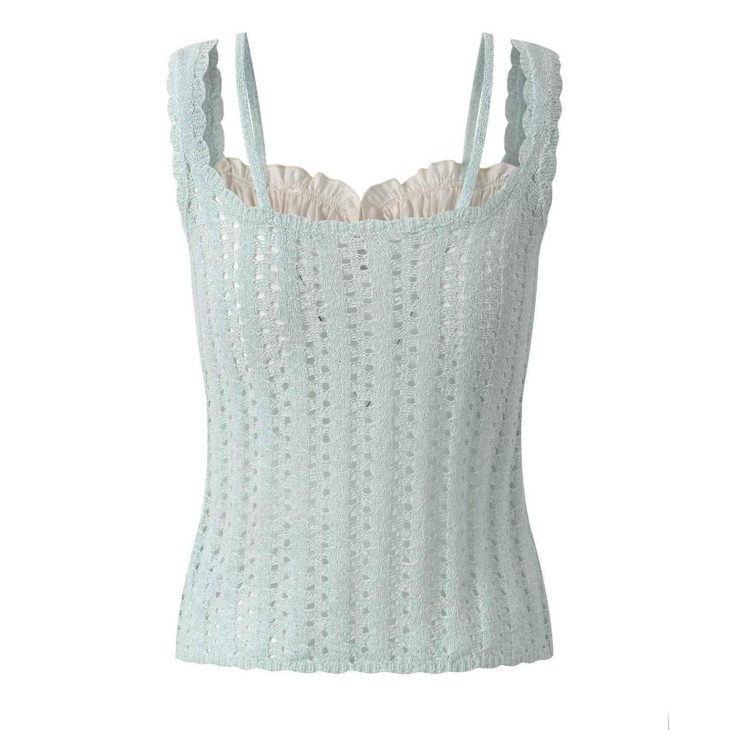 Lace patchwork slim fit camisole top for women | MuddyStock Originals