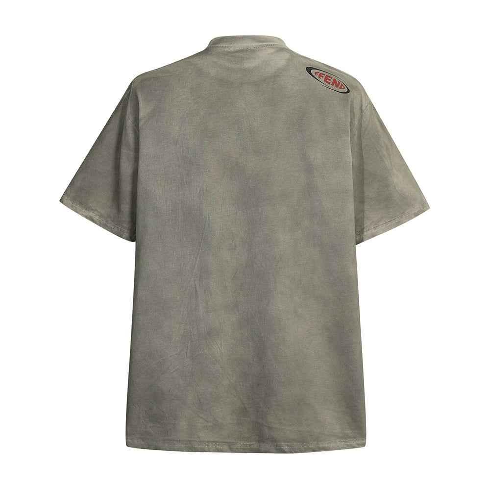 Waste Soil Letter Printing Dirty T-shirt For Men null