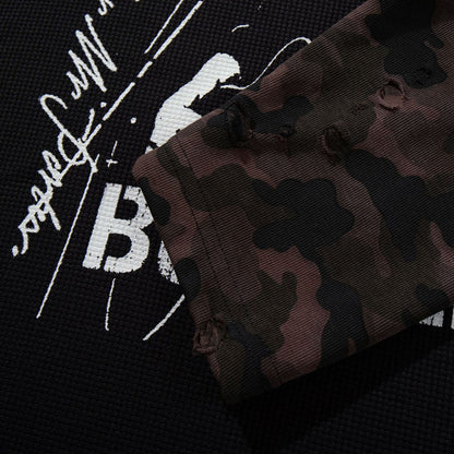 Rock portrait long sleeved camouflage t-shirt for men | MuddyStock Originals